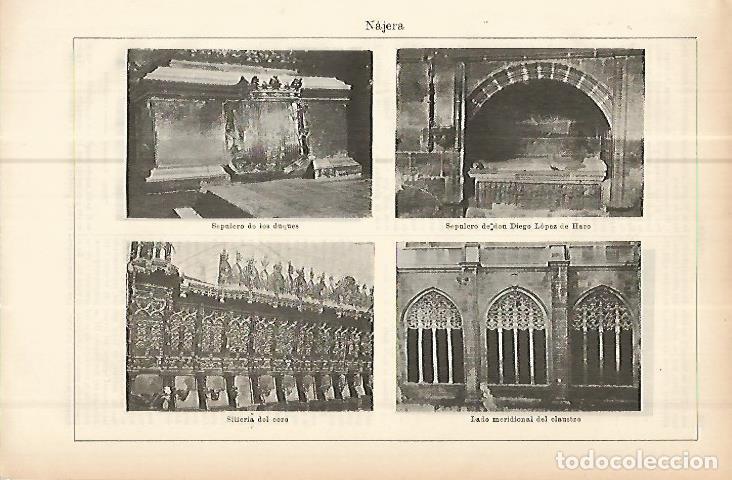 Postkarten: LAMINA ESPASA 10690: Vistas de Najera Logro&ntilde;o - Varios