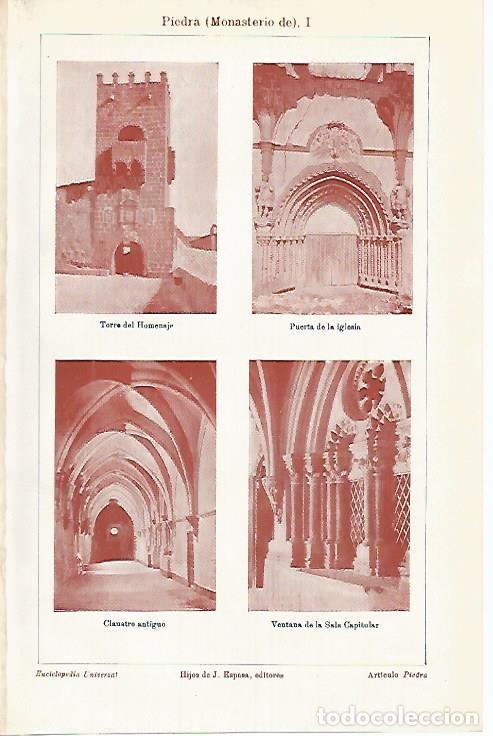 Postcards: LAMINA DE ESPASA 419: Monasterio de Piedra Zaragoza - Varios autores