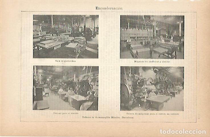 Postales: LAMINA ESPASA 6911: Imagenes de los talleres de Hermenegildo Miralles en Barcelona - Varios Autores
