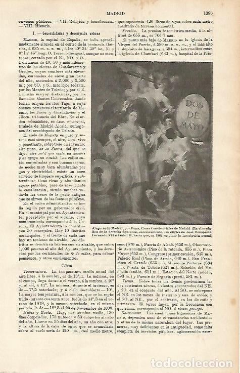 Postais: LAMINA ESPASA 1726: Alegoria de Madrid obra de Goya - Varios Autores