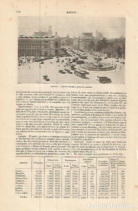 Postkarten: LAMINA ESPASA 9351: Calle Alcala y plaza de Castelar Madrid - Varios