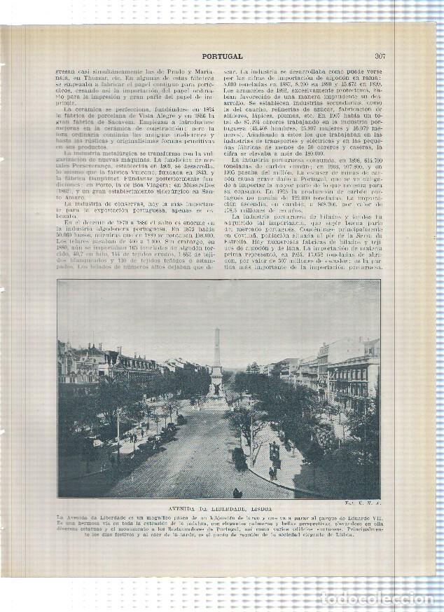 Postais: Lamina/sheet/feuille numerada 307/308: Avenida da Liberdade y Ascensor de Santa Justa en Lisboa