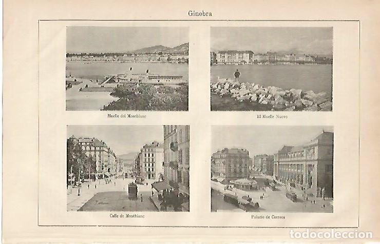 Postkarten: LAMINA ESPASA 2089: Vistas de Ginebra Suiza - Varios Autores