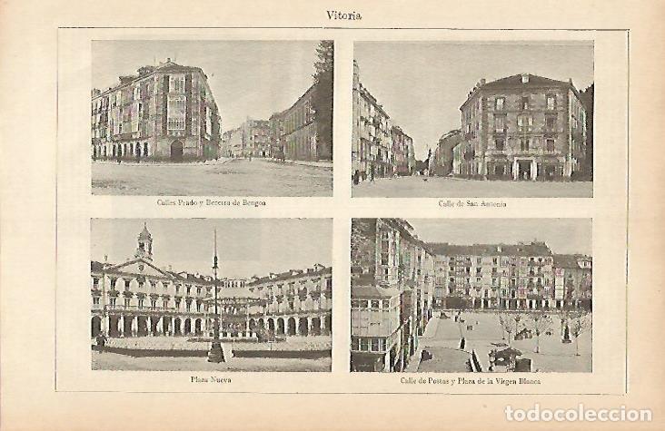 Postais: LAMINA ESPASA 4132: Calles y plazas de Vitoria - Varios Autores