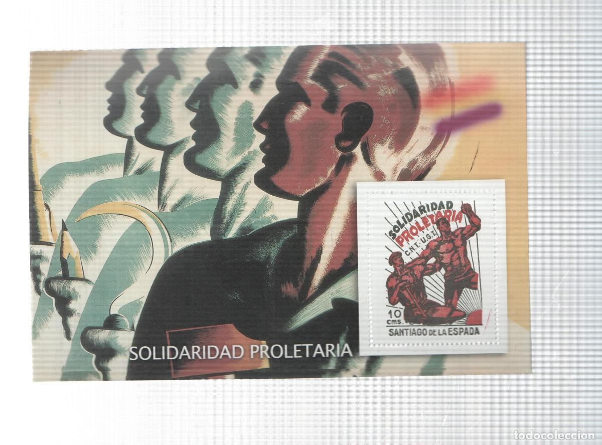 Postkarten: La Guerra Civil Espa&ntilde;ola en sellos de correos: Juego 1 sellos: Solidaridad proletaria - varios