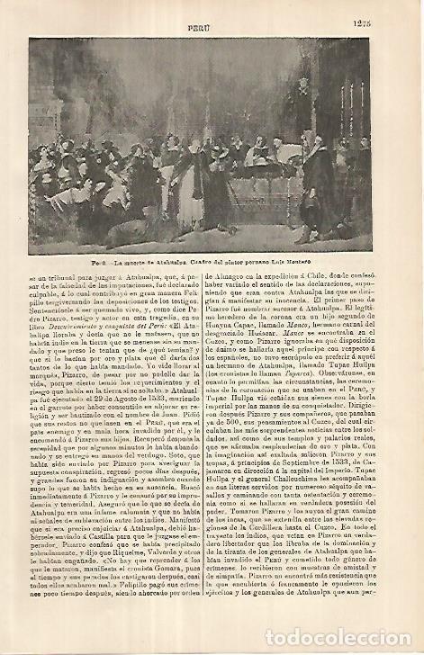 Postais: LAMINA ESPASA 18084: La muerte de Atahualpa por Montero - Varios