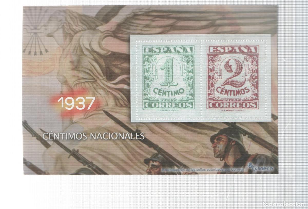 Postkarten: La Guerra Civil Espa&ntilde;ola en sellos de correos: Juego 2 sellos 1937: Centimos nacionales - varios