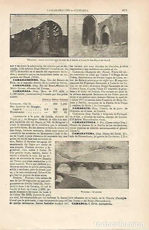 Postales: LAMINA ESPASA 14762: Vistas de Camarasa Lleida - Varios