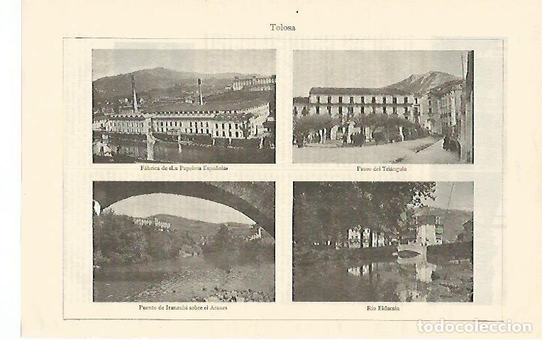 Postales: LAMINA ESPASA 1286: Vistas de Tolosa Guipuzcoa - Varios Autores