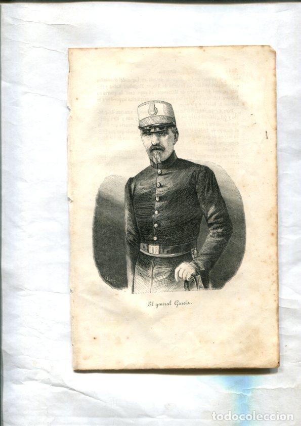 Postkarten: Guerra de Africa: Lamina de El General Garcia, grabado de Llopis