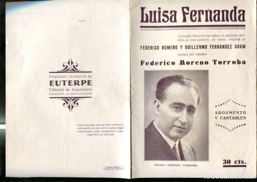 Postales: Folleto propaganda Luisa Fernanda -