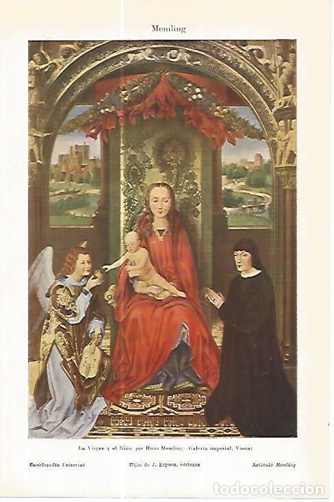 Postkarten: LAMINA ESPASA 17763: La Virgen y el Ni&ntilde;o por Memling - Varios