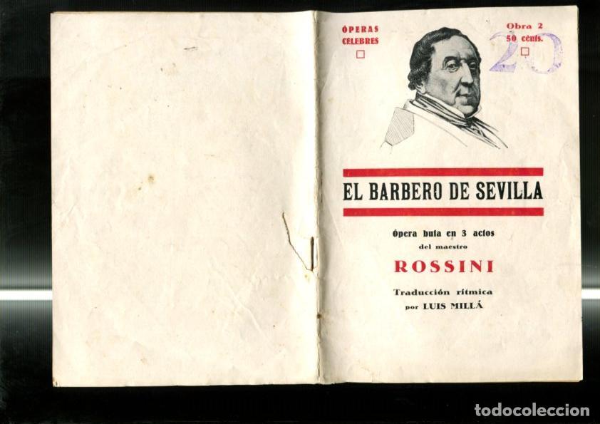 Postais: Libreto Operas Celebres: El barbero de Sevilla , traduccion ritmica por Luis Milla -