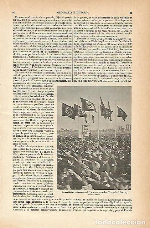 Postkarten: LAMINA ESPASA 782: Alemanes entonando el himno nacional en Themelhof Berlin - Varios autores