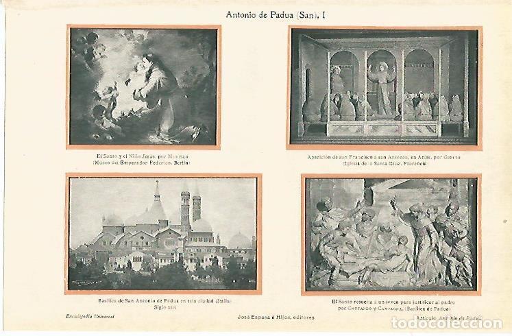 Postales: LAMINA ESPASA 7040: San Antonio de Padua - Varios