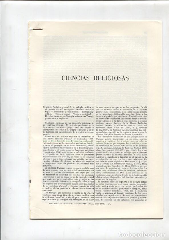 Postcards: Espasa Calpe: Ciencias Religiosas (30 paginas con fotos) -