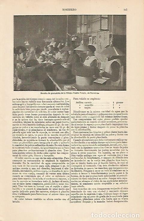 Cartes Postales: LAMINA ESPASA 7516: Seccion de guarnicion de la Fabrica Emilio Tomas de Barcelona - Varios