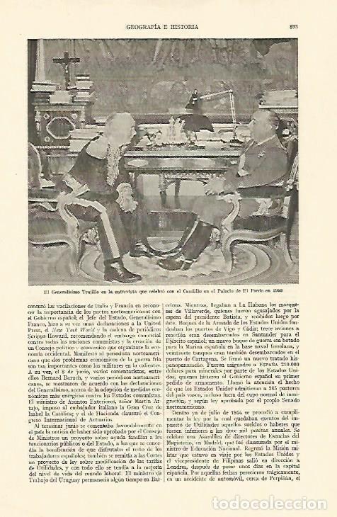 Postcards: LAMINA ESPASA 22056: Franco y el general Trujillo en El Pardo en 1953 - Varios