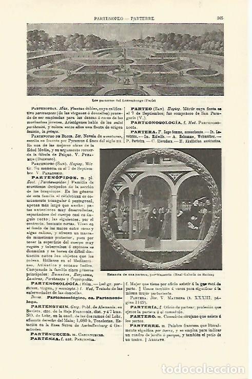 Postkarten: LAMINA ESPASA 23394: Los parterres de Luxemburgo en Paris - Varios