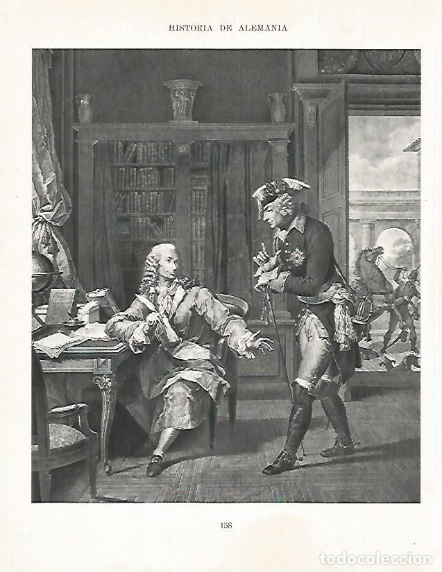 Postais: LAMINA 9951: Federico II devolviendo la visita a Voltaire por Monsiaux - Andre Maurois