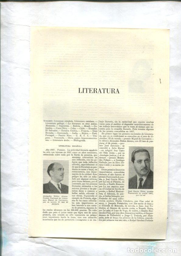 Cartes Postales: ESPASA 1957/1958: Apendice de 46 paginas dedicado a la Literatura - Varios