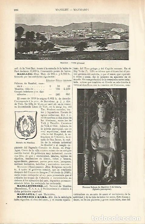 Postais: LAMINA ESPASA 3976: Vista general de Manlleu Barcelona - Varios Autores