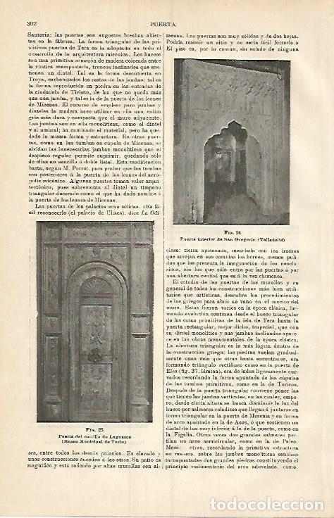 Postais: LAMINA ESPASA 3743: Puerta de San Gregorio en Valladolid y Puerta del Castillo de Laguasco Italia -