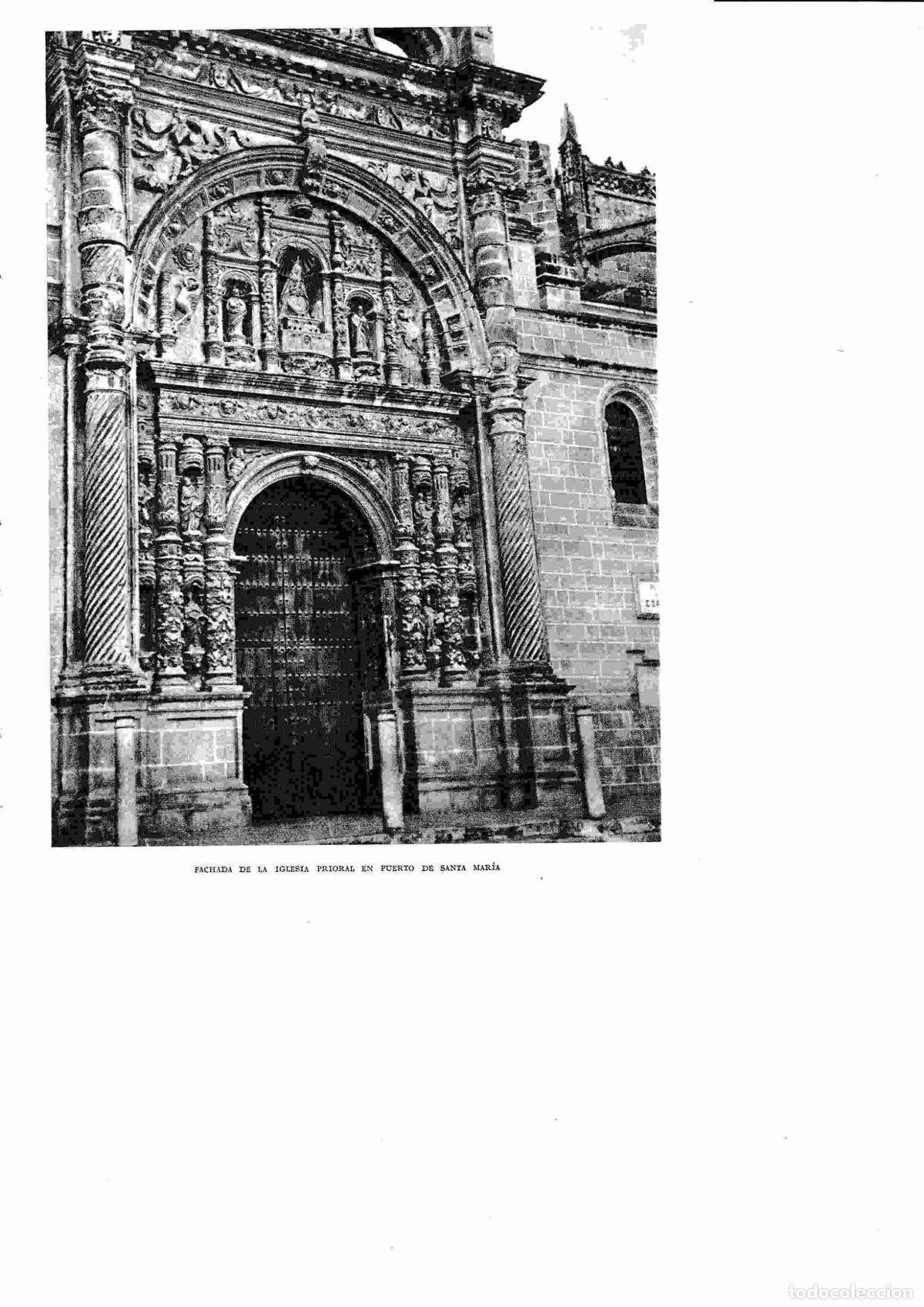 Postales: LAMINA 6439: Fachada de la iglesia prioral en Puerto Santa Maria - Jose M&ordf; Peman