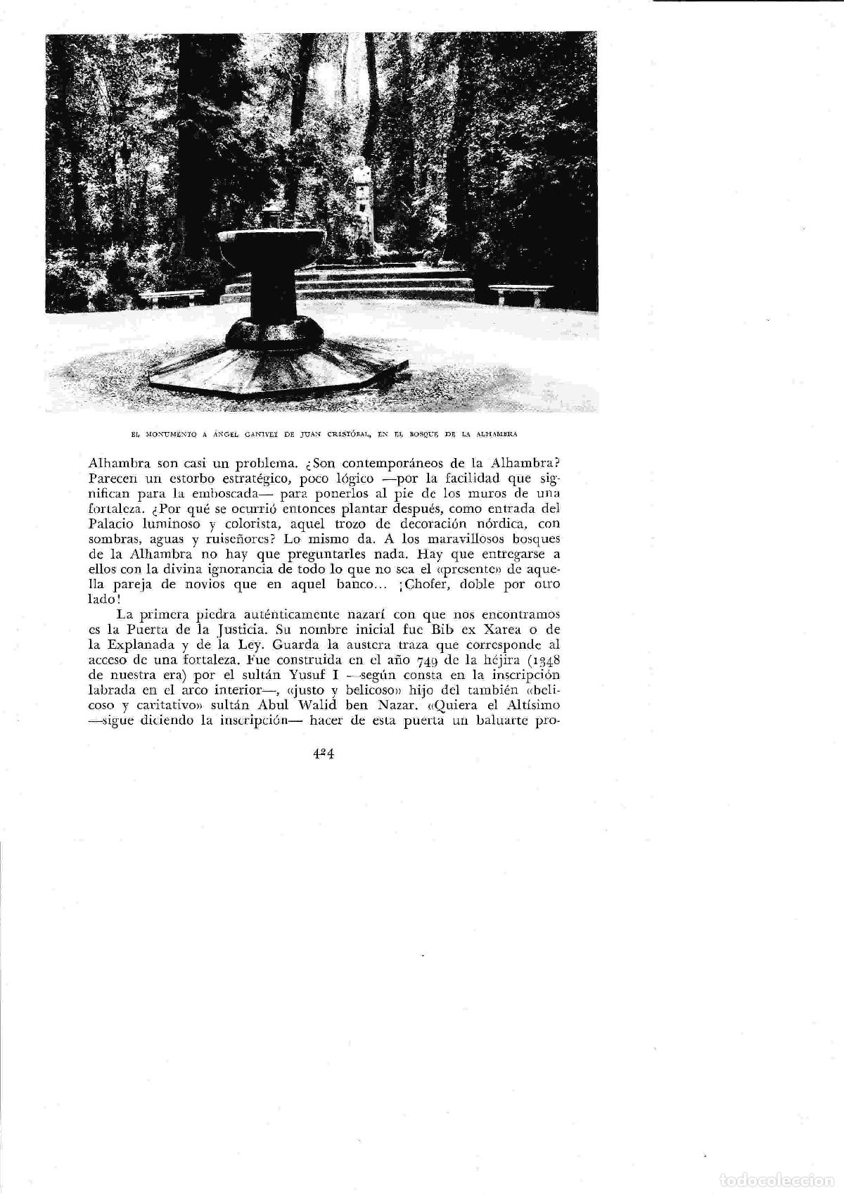 Postales: LAMINA 6483: Monumento a Angel Ganivet de Juan Cristobal en el bosque de La Alhambra - Jose M&ordf; Peman