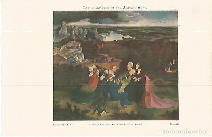 Postales: LAMINA ESPASA 13828: Las tentaciones de San Antonio Abad por J. Patinir - Varios