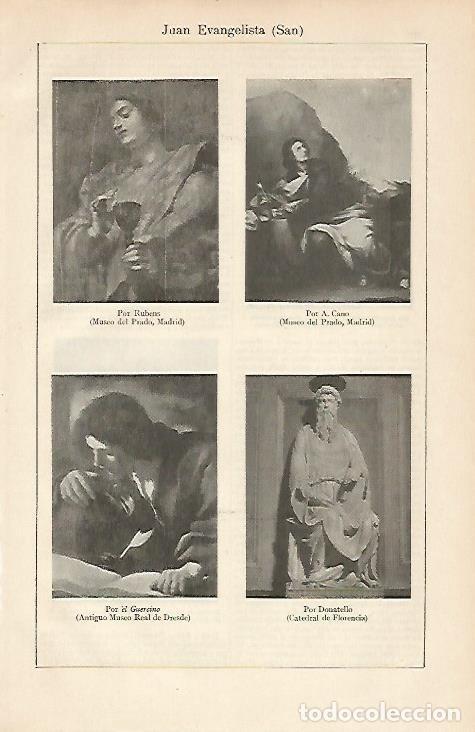 Postkarten: LAMINA ESPASA 6267: San Juan Evangelista por Rubens A. Cano El Guercino y Donatello - Varios Autores