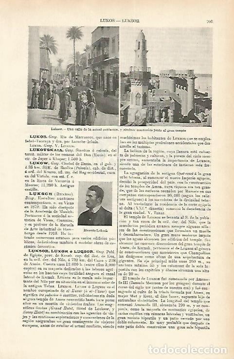 Postkarten: LAMINA ESPASA 1790: Vistas de Luxor Egipto - Varios Autores