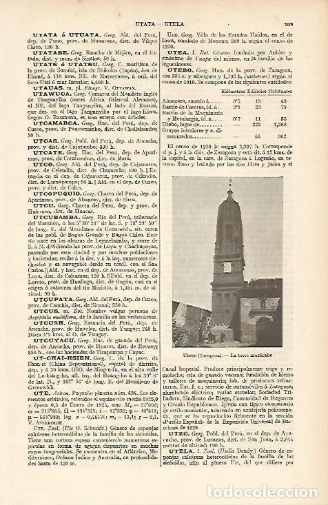 Postcards: LAMINA ESPASA 4639: Torre mozarabe de Uterbo Zaragoza - Varios Autores