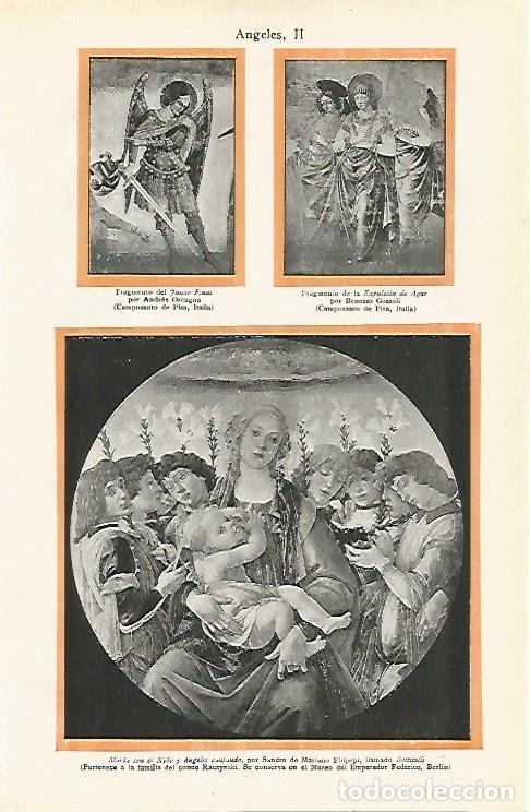 Postales: LAMINA ESPASA 6990: Maria con el Ni&ntilde;o y angeles cantando por Botticelli - Varios
