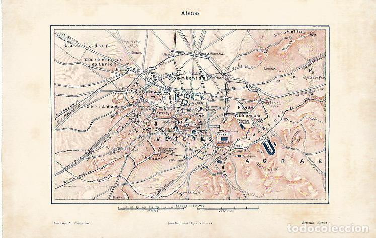Postais: LAMINA ESPASA 5702: Plano de Atenas antigua - Varios Autores