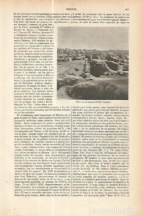 Postkarten: LAMINA ESPASA 17790: Vistas de Menfis Egipto - Varios