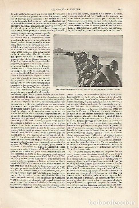 Postcards: LAMINA ESPASA 27265: Columna de tropas nacionales en Teruel - Varios