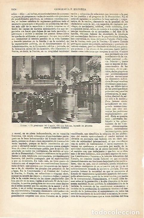 Postales: LAMINA ESPASA 27344: El presidente del Consejo de Portugal Salazar - Varios