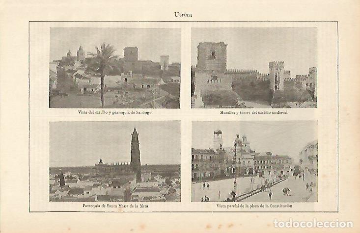 Postcards: LAMINA ESPASA 4651: Vistas de Utrera Sevilla - Varios Autores