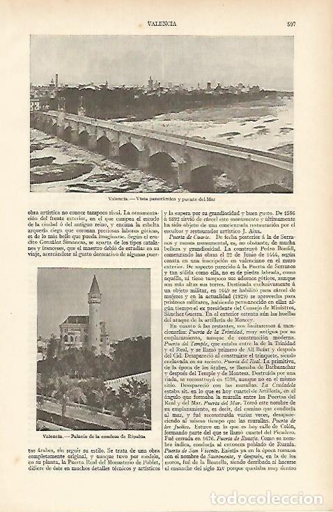 Postais: LAMINA ESPASA 4723: Vista panoramica de Valencia - Varios Autores