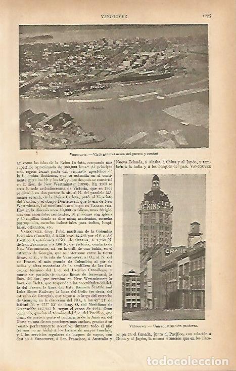 Postkarten: LAMINA ESPASA 4858: Vista general de Vancouver Canada - Varios Autores