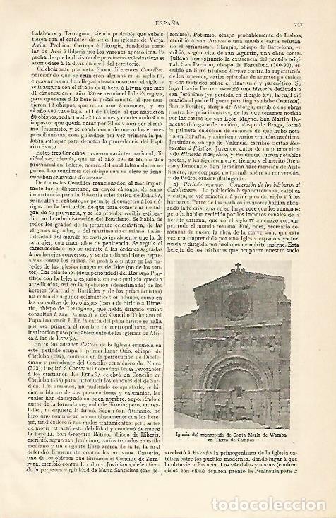 Postales: LAMINA ESPASA 10249: Santa Maria de Wamba en Tierra de Campos Valladolid - Varios
