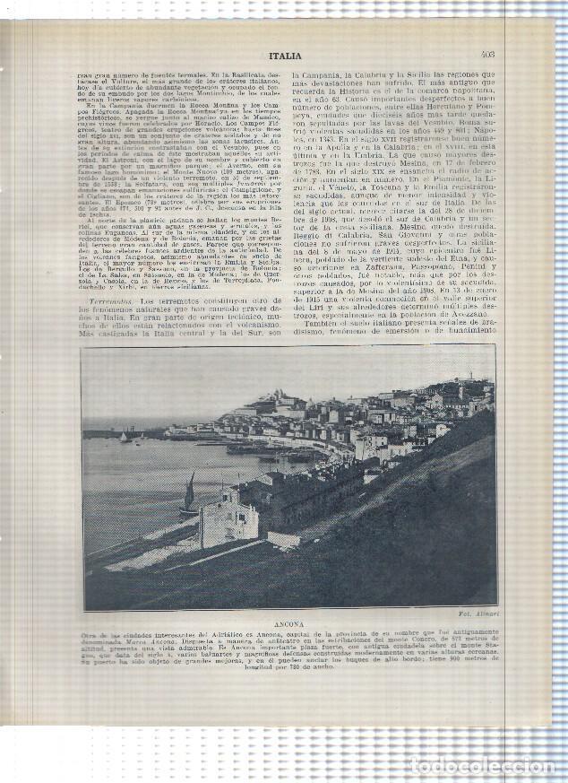 Postkarten: Lamina/sheet/feuille numerada 403/404: Italia: vista de Ancona, Cabo Figari y Cagliari