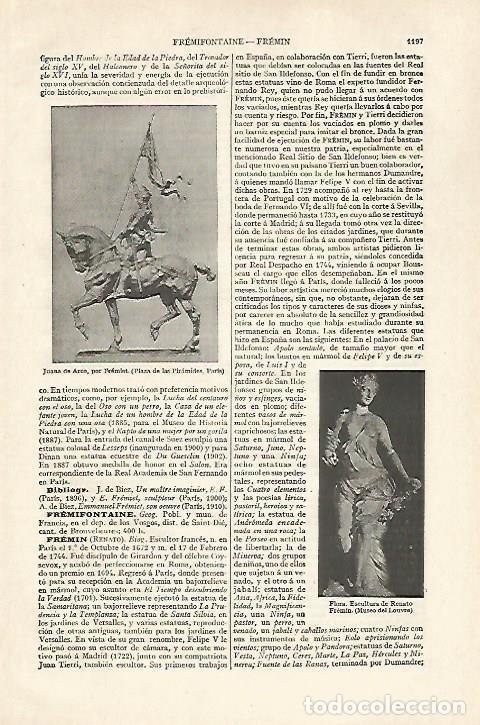 Postales: LAMINA ESPASA 27504: Juana de Arco por Fremiet - Varios
