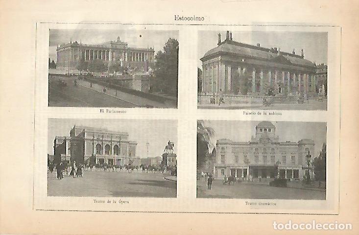 Postais: LAMINA ESPASA 7883: Vistas de Estocolmo Suecia - Varios