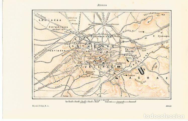 Postales: LAMINA ESPASA 12948: Plano de Atenas Grecia - Varios