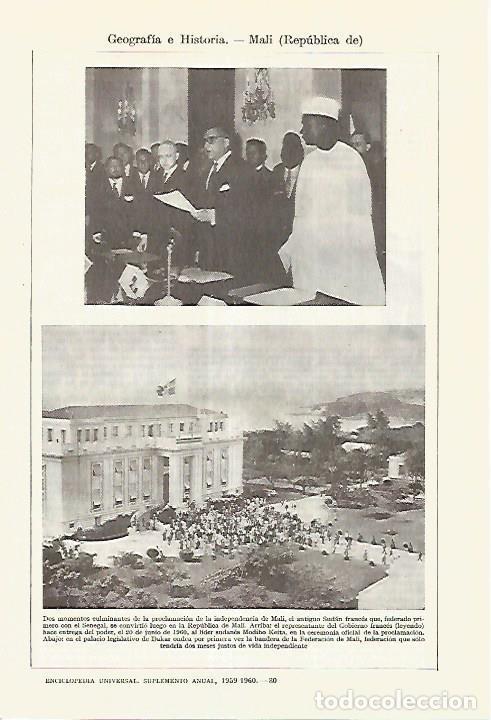 Postales: LAMINA ESPASA 27721: Proclamacion de la independencia de Mali - Varios