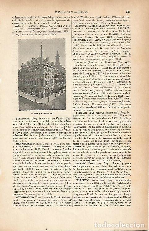 Postcards: LAMINA ESPASA 22270: Central Hall en Birmingham Gran Breta&ntilde;a - Varios