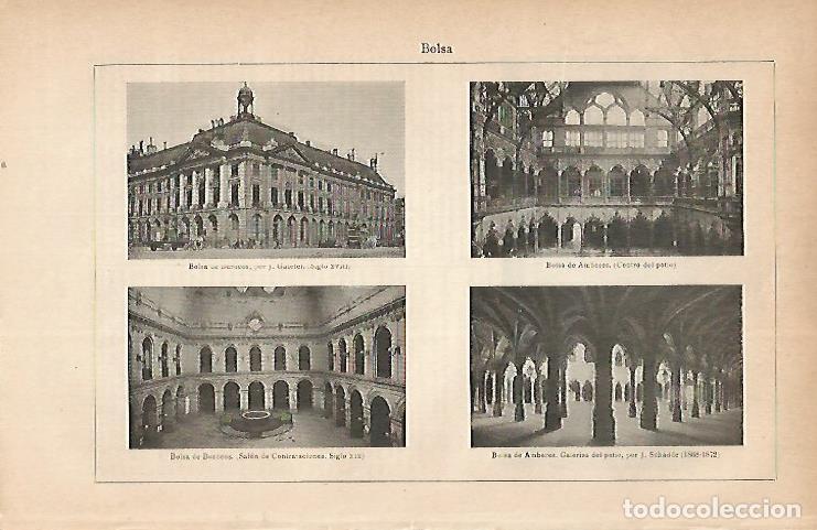 Postkarten: LAMINA ESPASA 22361: Bolsa de Amberes y Burdeos - Varios