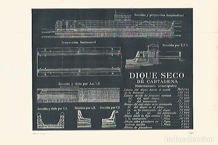 Postkarten: LAMINA ESPASA 27879: Dique Seco de Cartagena - Varios